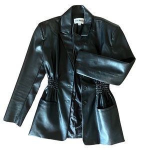 SM CINCHED WAIST LEATHER JACKET